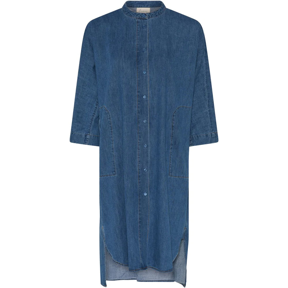 Seoul long denim shirt - Medium blue denim